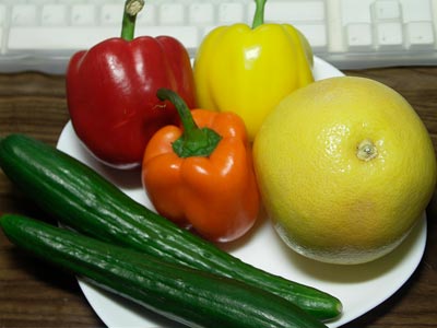 野菜 + 一般蛍光灯